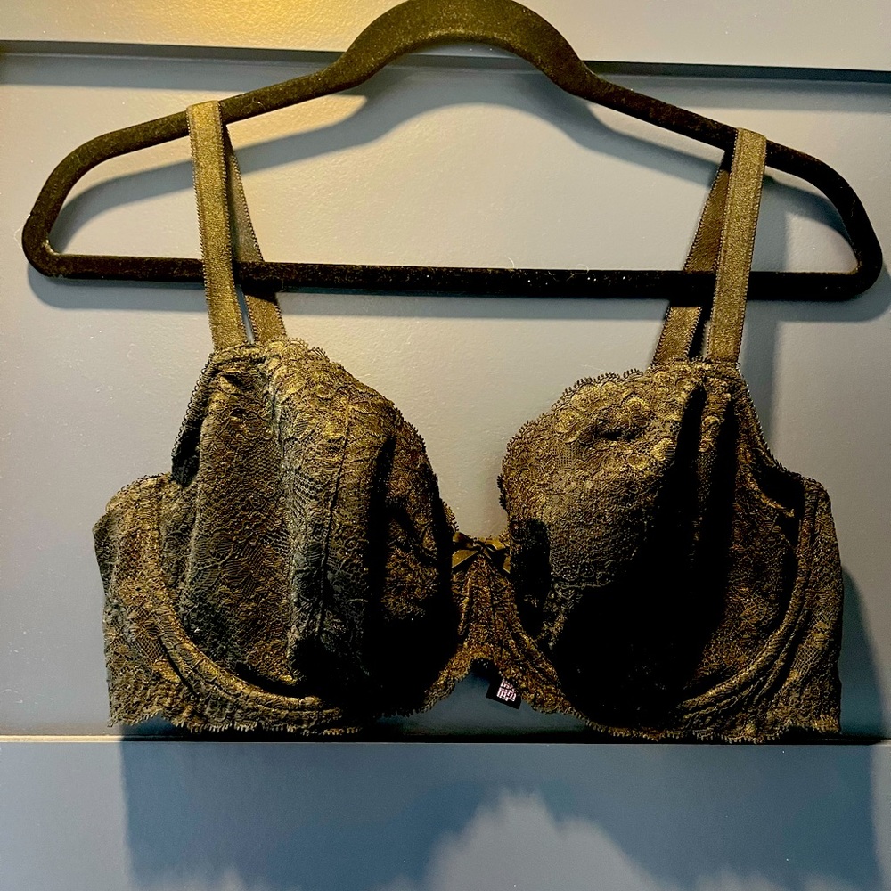Black lace bra with no padding